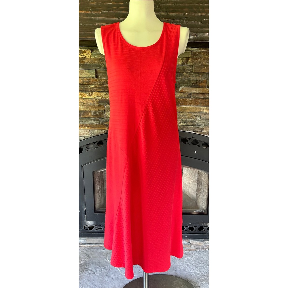 Soft‎ Surroundings Red Sleeveless Midi Dress Medium